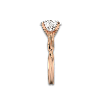 Twisted Vine Round Solitaire Engagement Ring