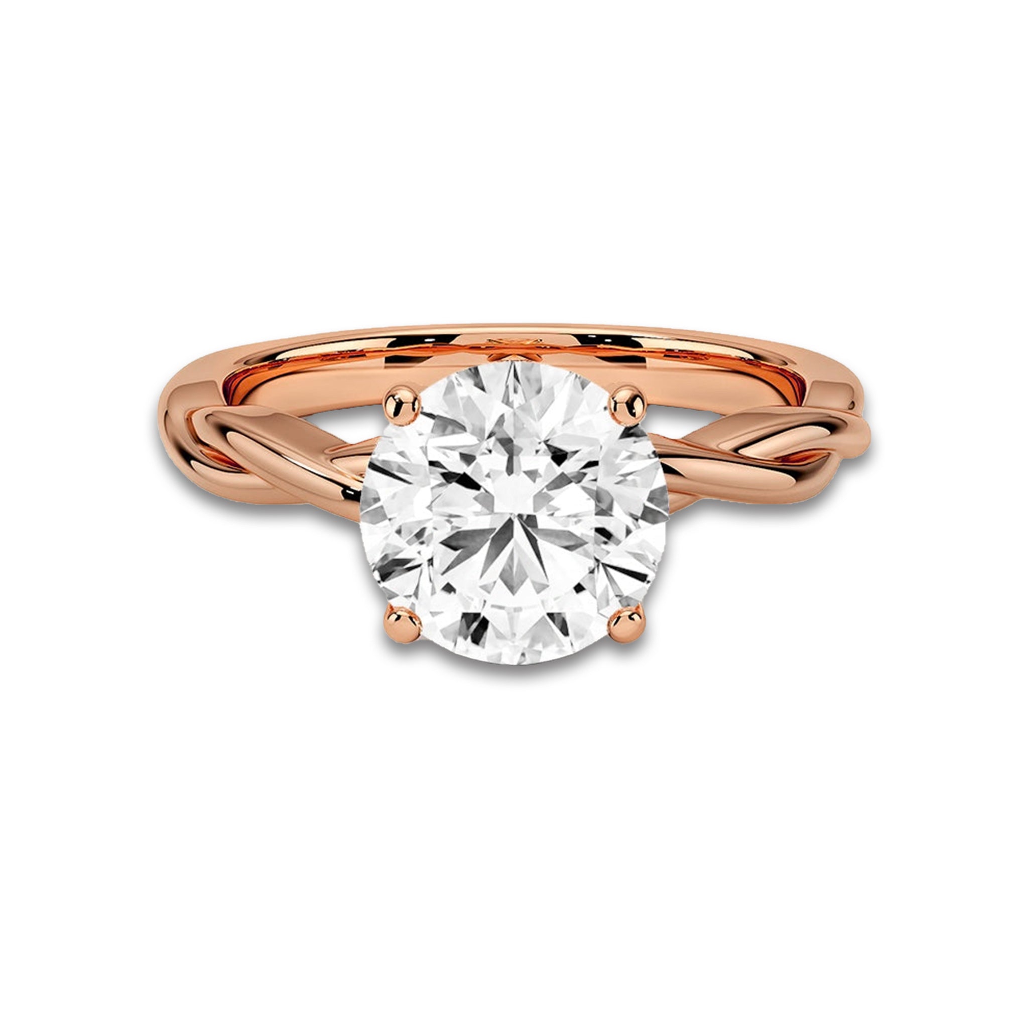 Twisted Vine Round Solitaire Engagement Ring