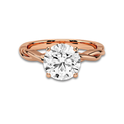 Twisted Vine Round Solitaire Engagement Ring