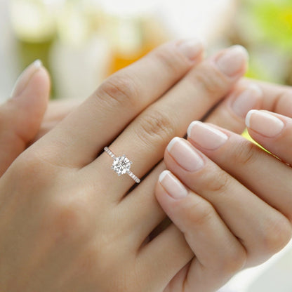 Unique Secret Halo Round Engagement Ring