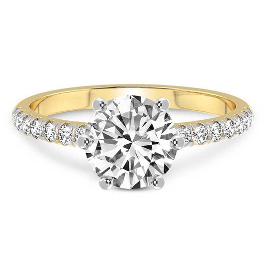 Unique Secret Halo Round Engagement Ring