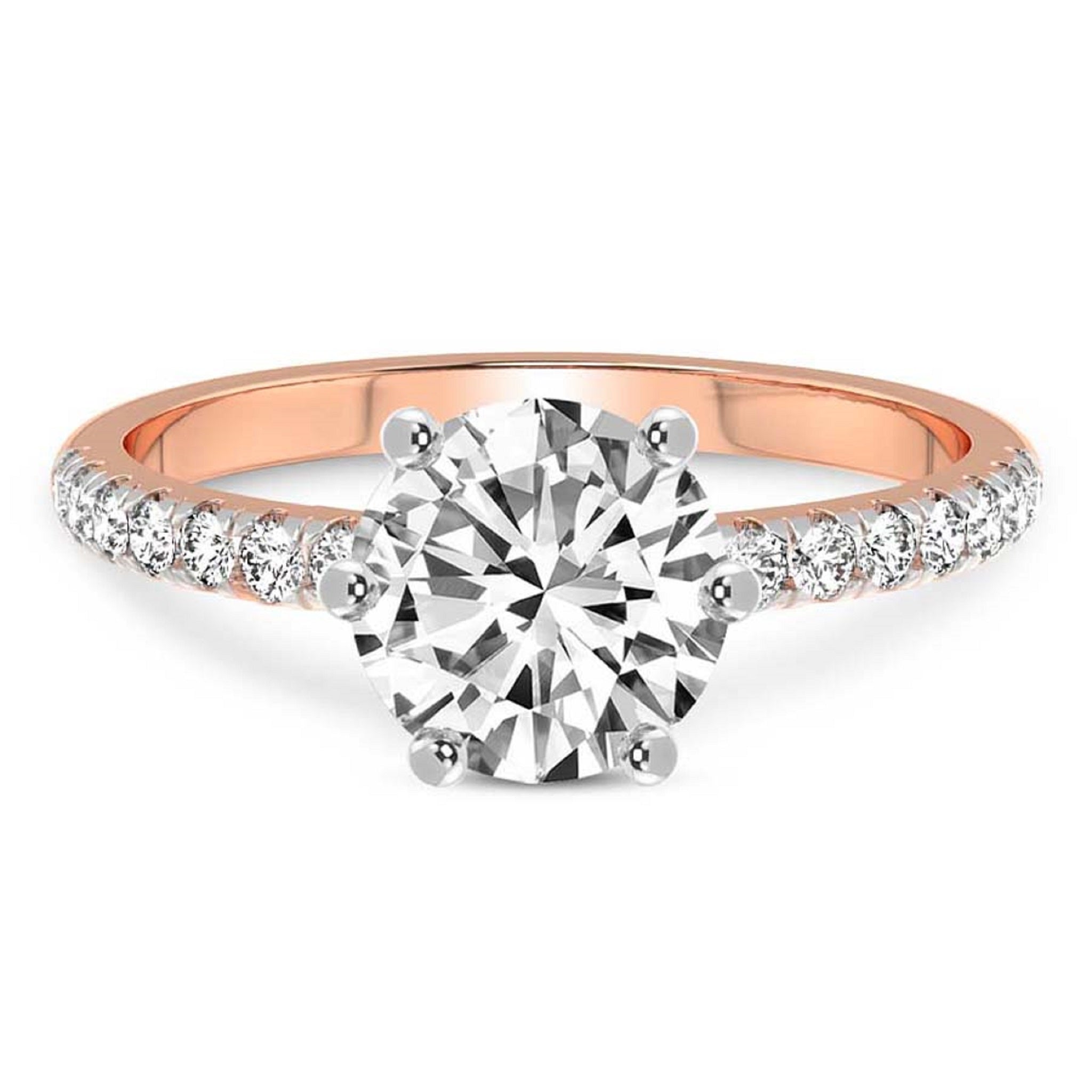 Unique Secret Halo Round Engagement Ring