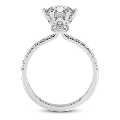 Unique Secret Halo Round Engagement Ring