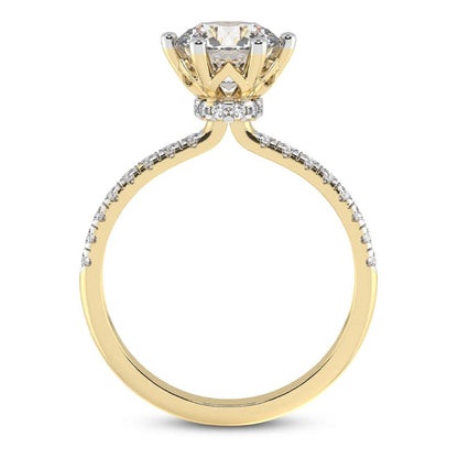 Unique Secret Halo Round Engagement Ring