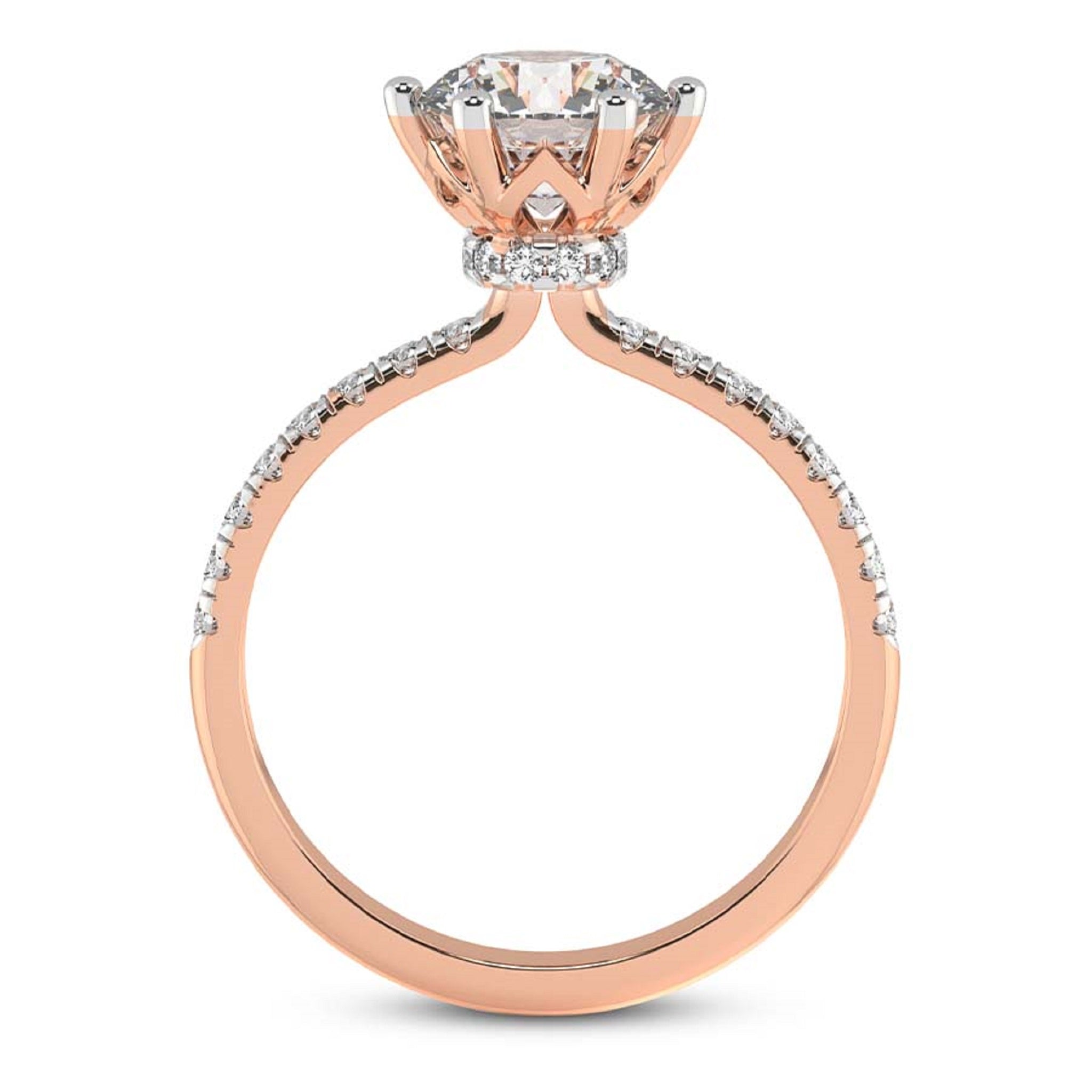 Unique Secret Halo Round Engagement Ring