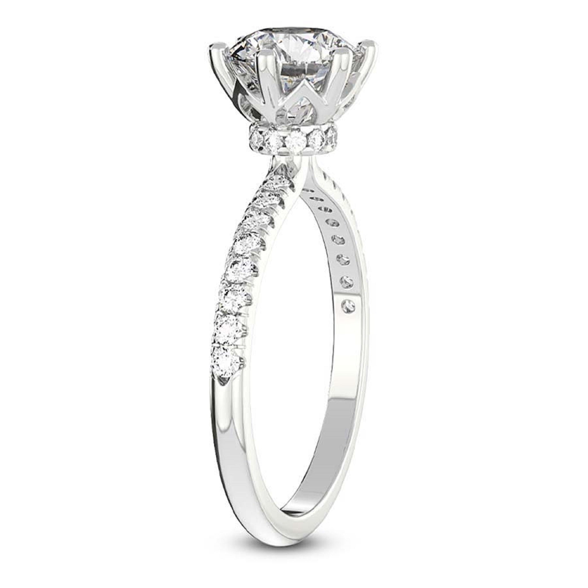 Unique Secret Halo Round Engagement Ring