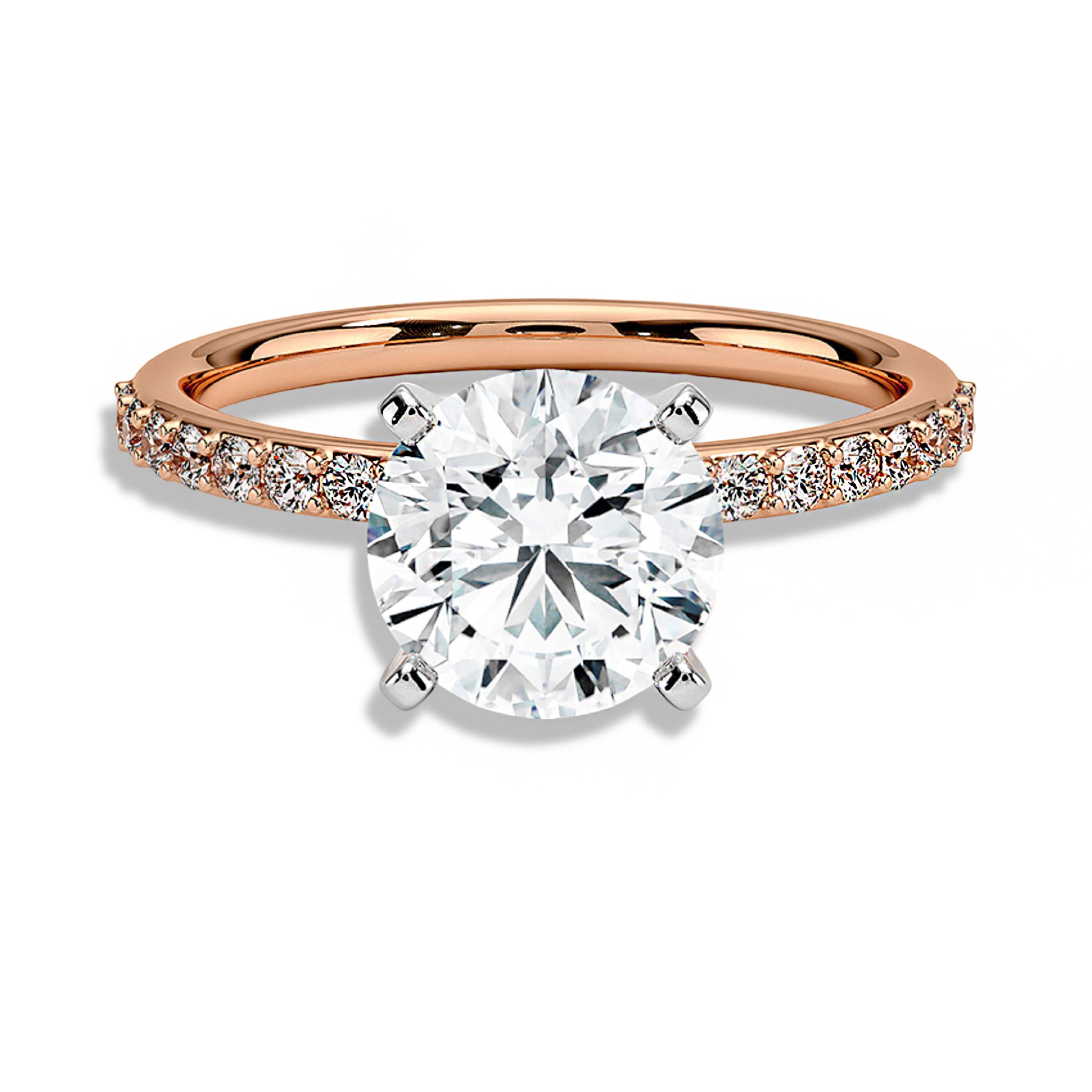 Lab Round Solitaire Diamond Engagement Ring