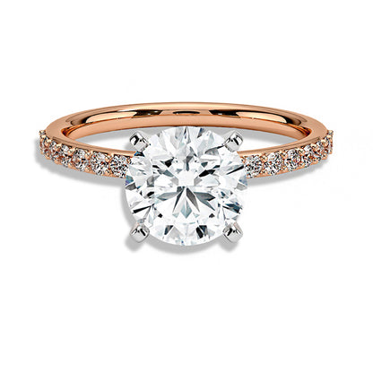 Lab Round Solitaire Diamond Engagement Ring