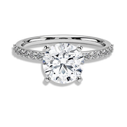 Lab Round Solitaire Diamond Engagement Ring