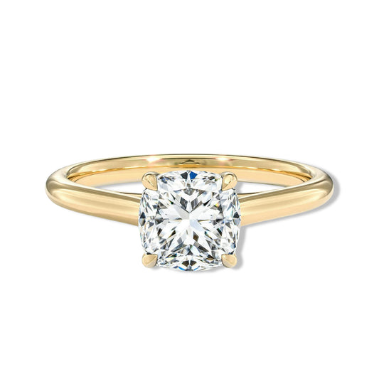 Cushion Cut Diamond Solitaire Engagement Ring