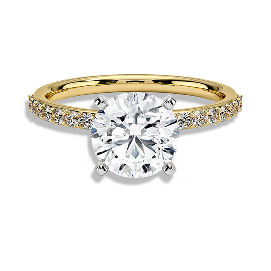 Lab Round Solitaire Diamond Engagement Ring