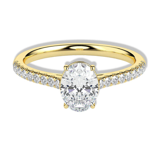 Classic Oval Solitaire Moissanite Engagement Ring