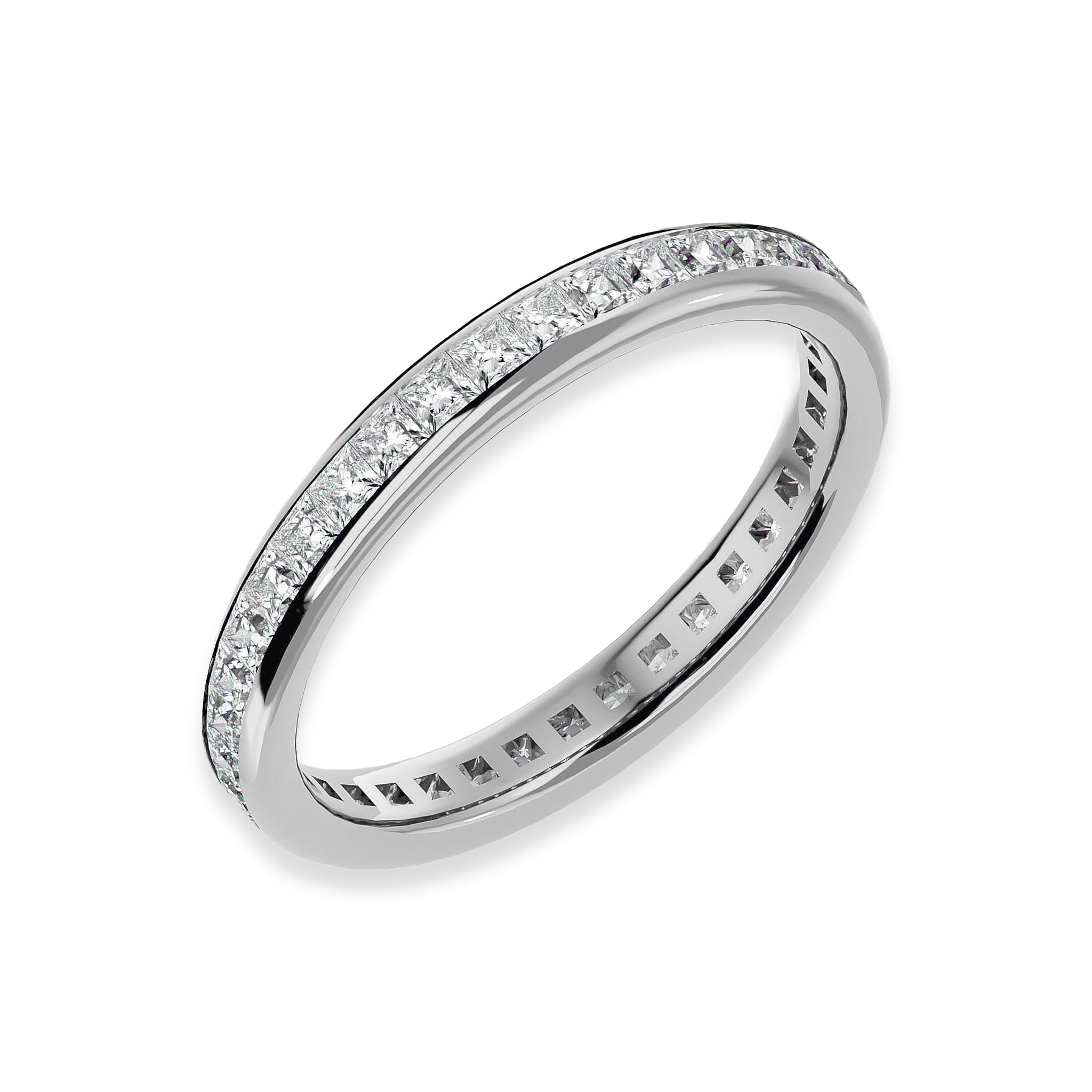 Princess Cut Channel Set Eternity Wedding Ring