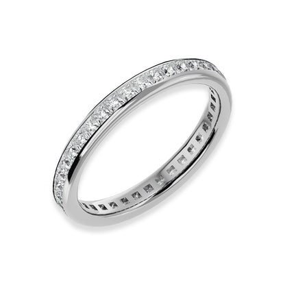 Princess Cut Channel Set Eternity Wedding Ring