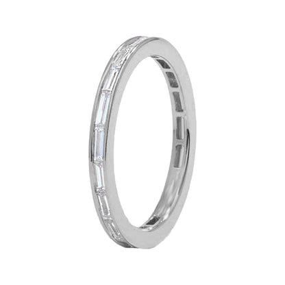 Delicate Channel Set Stackable Baguette Wedding Ring