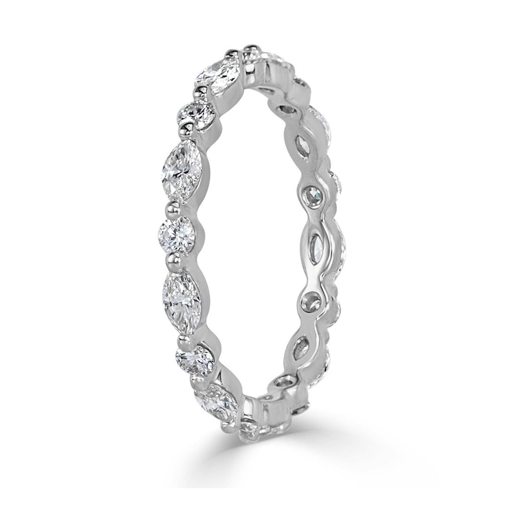 Marquise and Round Floating Bubble Wedding Band