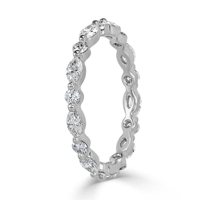 Marquise and Round Floating Bubble Wedding Band