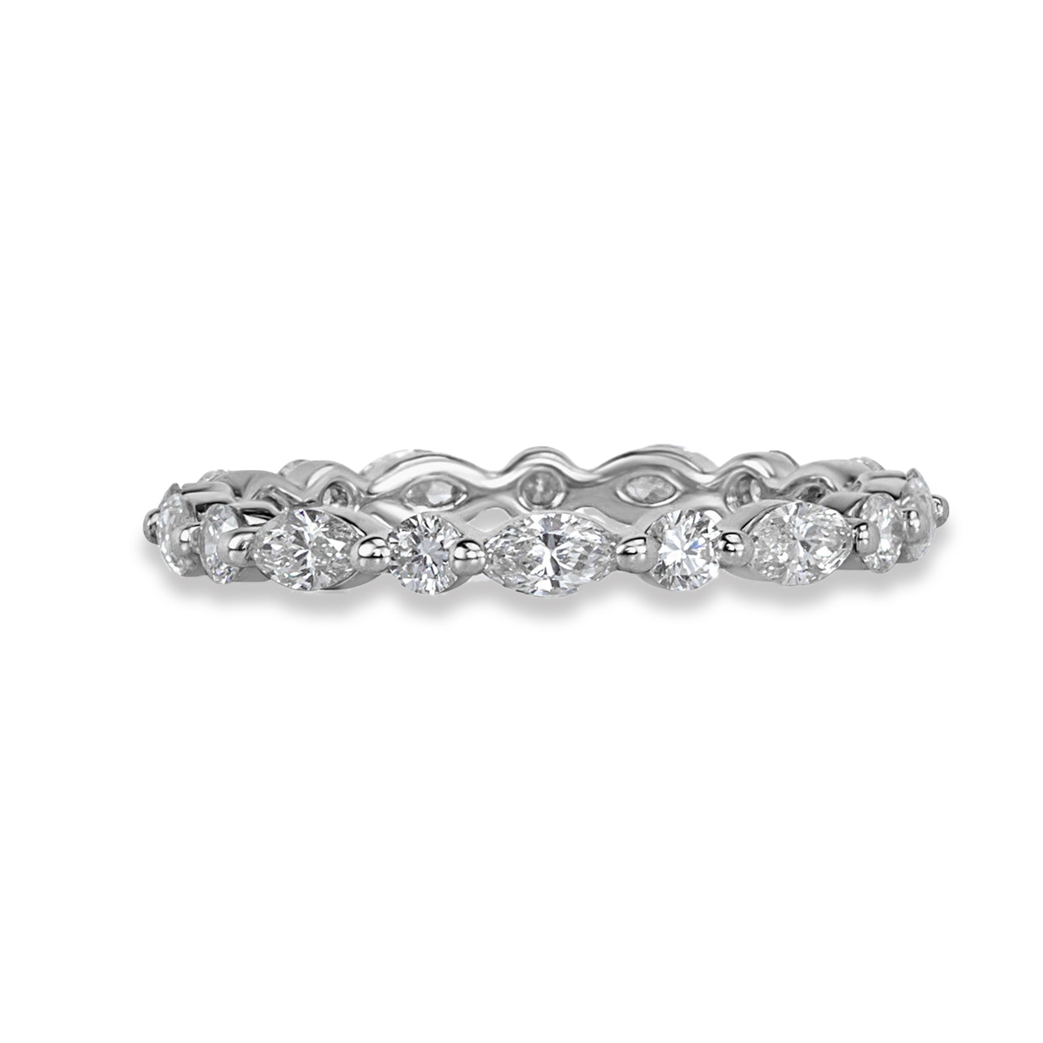 Marquise and Round Floating Bubble Wedding Band