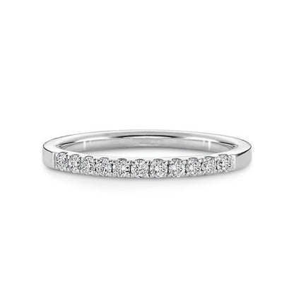 Pave Set Eleven Stone Round Wedding Ring
