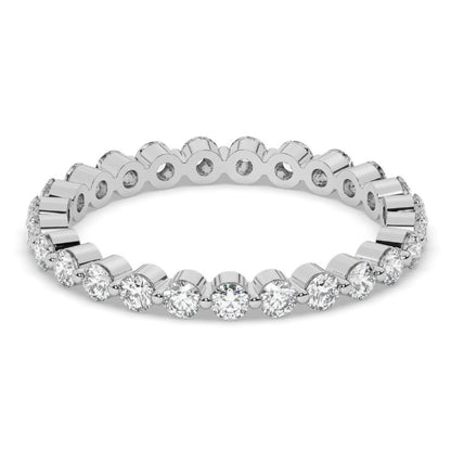 Single Shared Prong Floating Round Wedding Band