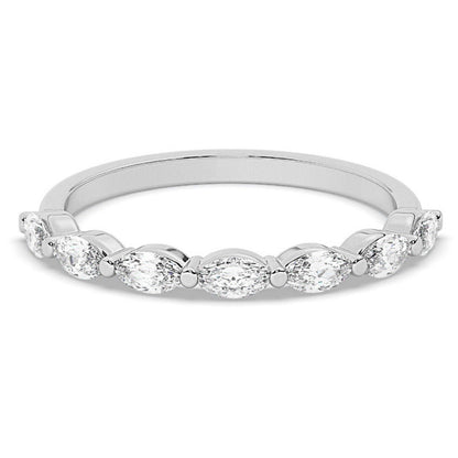 Floating Bubble Prong Marquise Half Eternity Band