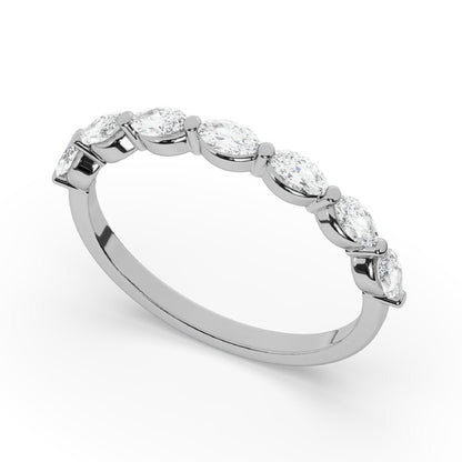 Floating Bubble Prong Marquise Half Eternity Band