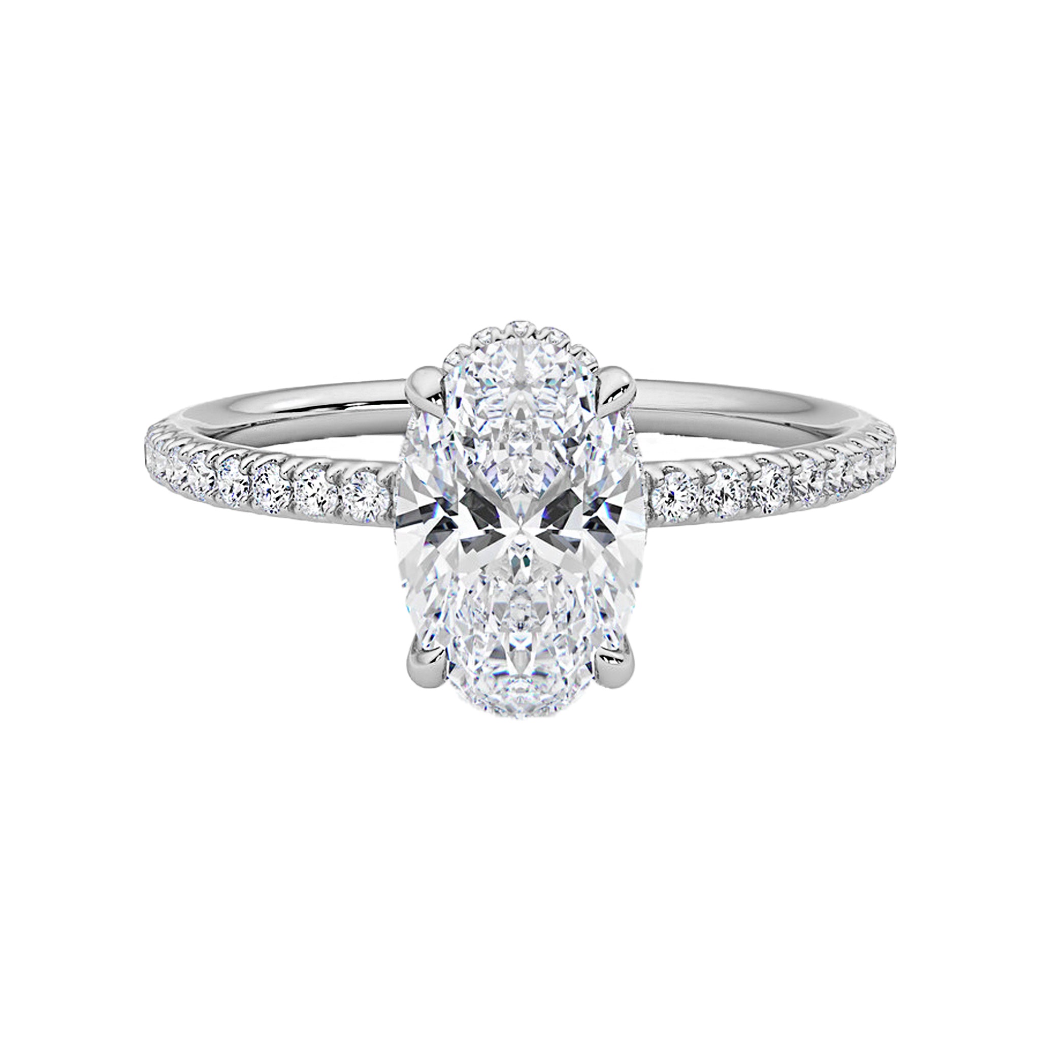 Signature Hidden Halo Oval Engagement Ring