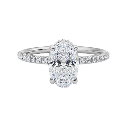 Signature Hidden Halo Oval Engagement Ring