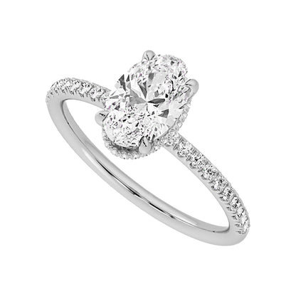 Signature Hidden Halo Oval Engagement Ring