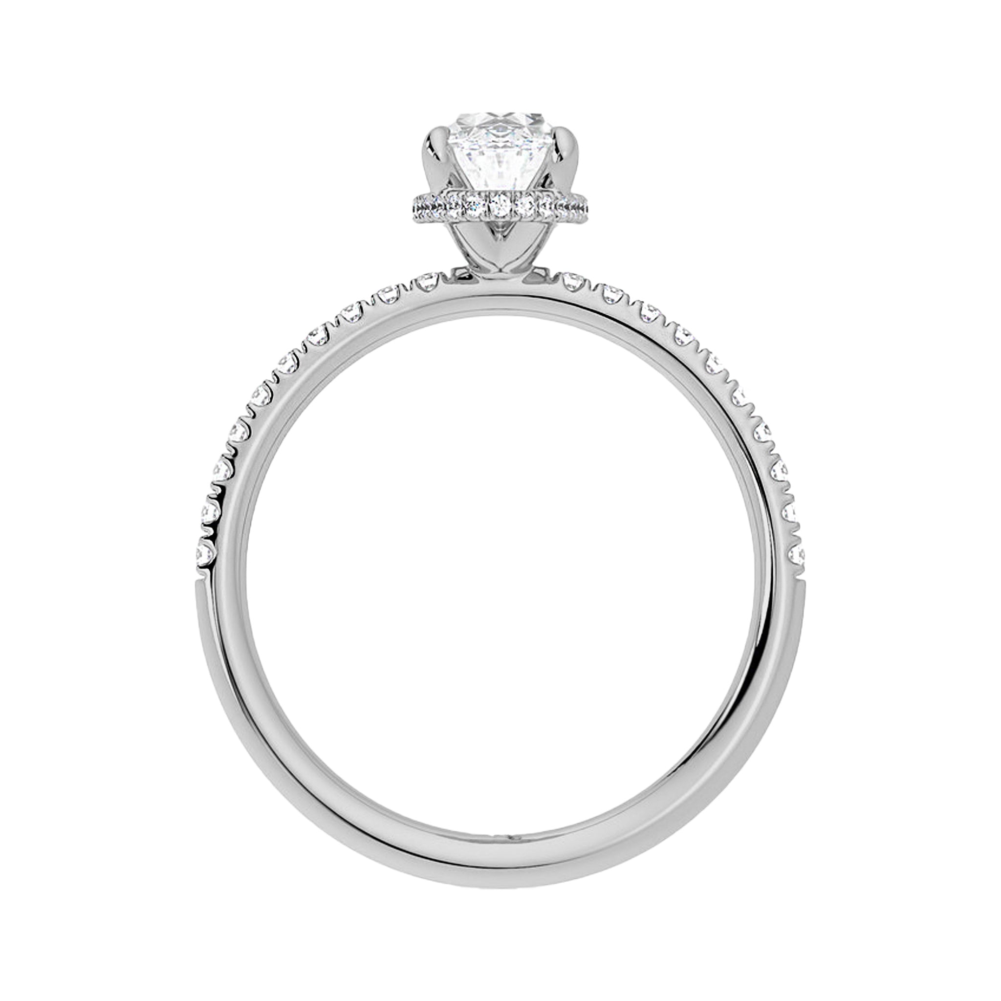 Signature Hidden Halo Oval Engagement Ring