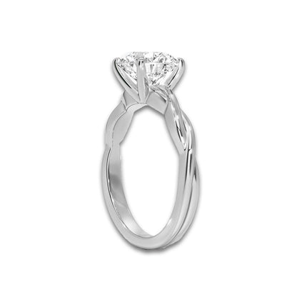 Twisted Vine Round Solitaire Engagement Ring