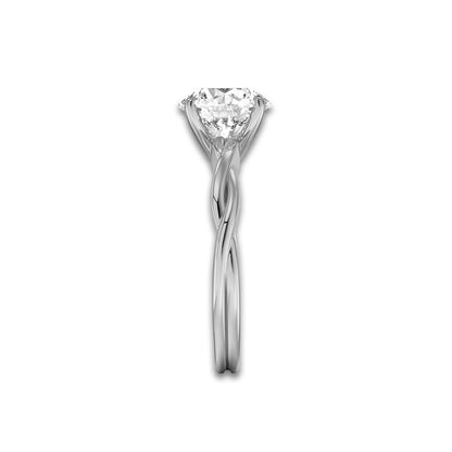 Twisted Vine Round Solitaire Engagement Ring