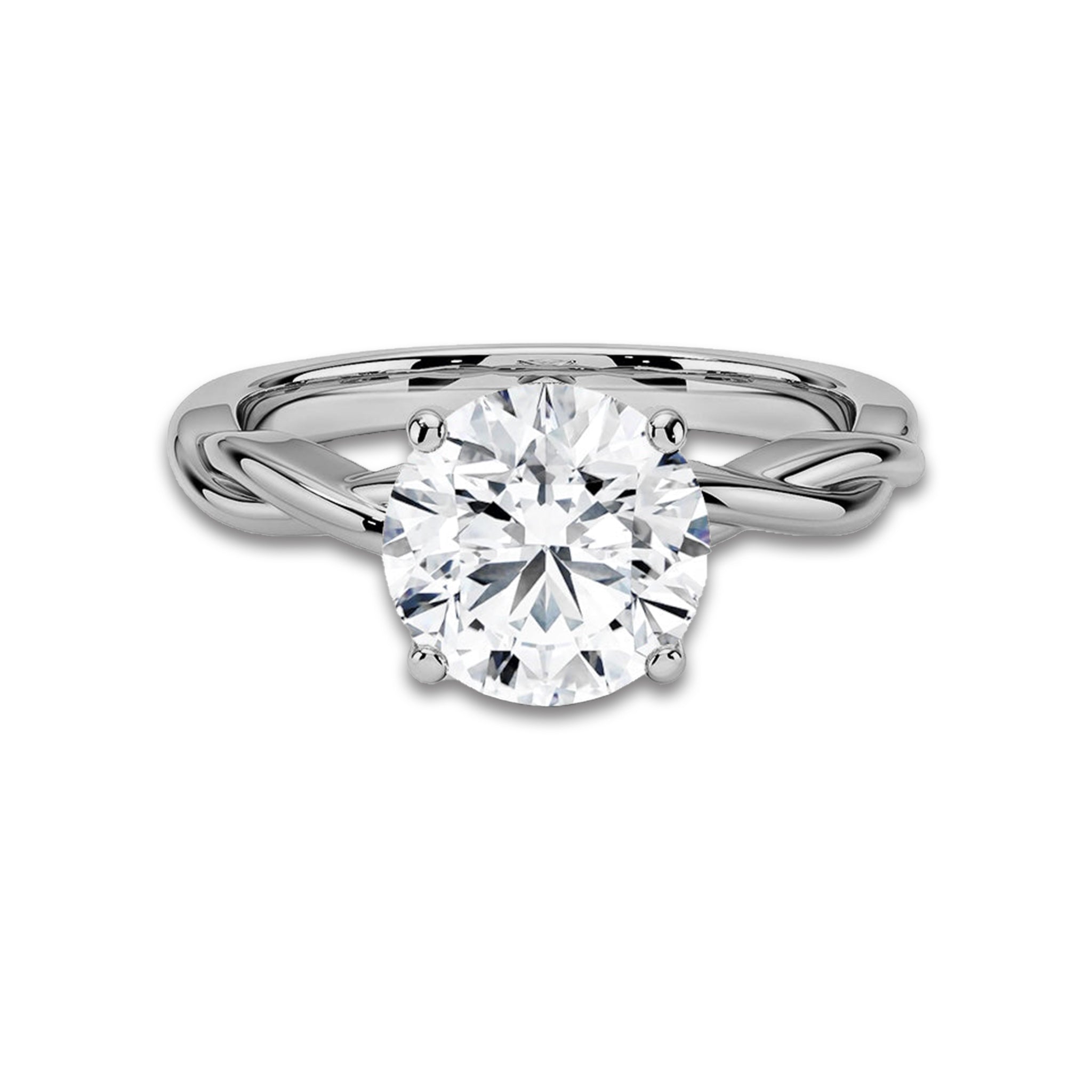 Twisted Vine Round Solitaire Engagement Ring