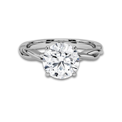 Twisted Vine Round Solitaire Engagement Ring