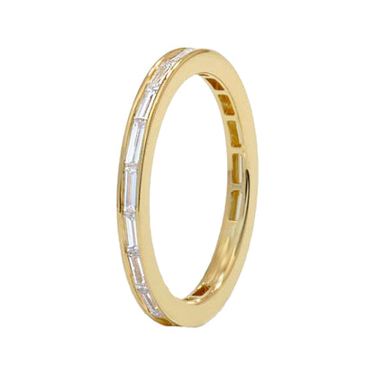 Delicate Channel Set Stackable Baguette Wedding Ring