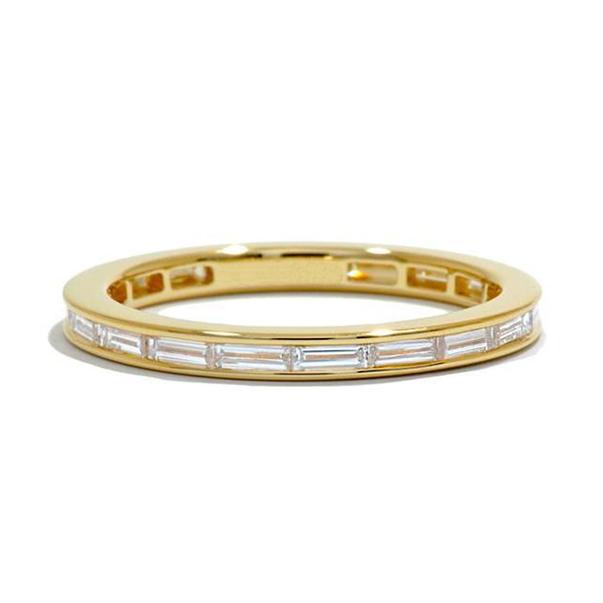 Delicate Channel Set Stackable Baguette Wedding Ring