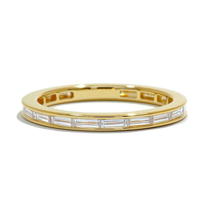 Delicate Channel Set Stackable Baguette Wedding Ring