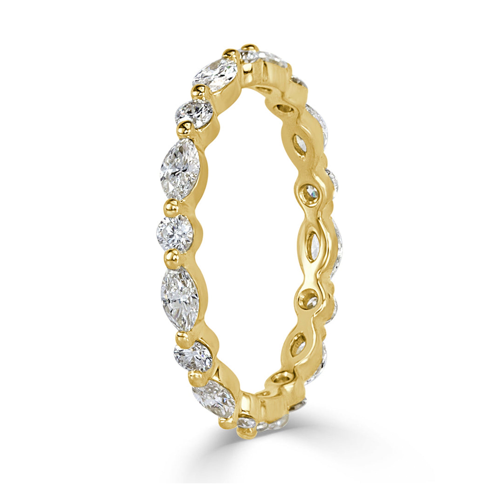 Marquise and Round Floating Bubble Wedding Band