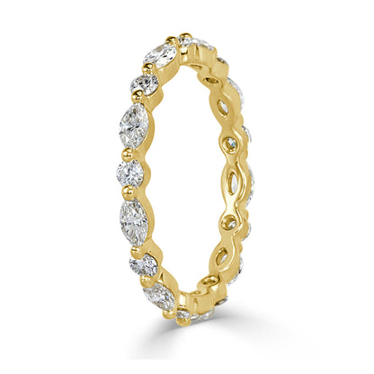 Marquise and Round Floating Bubble Wedding Band