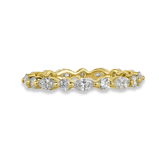Marquise and Round Floating Bubble Wedding Band