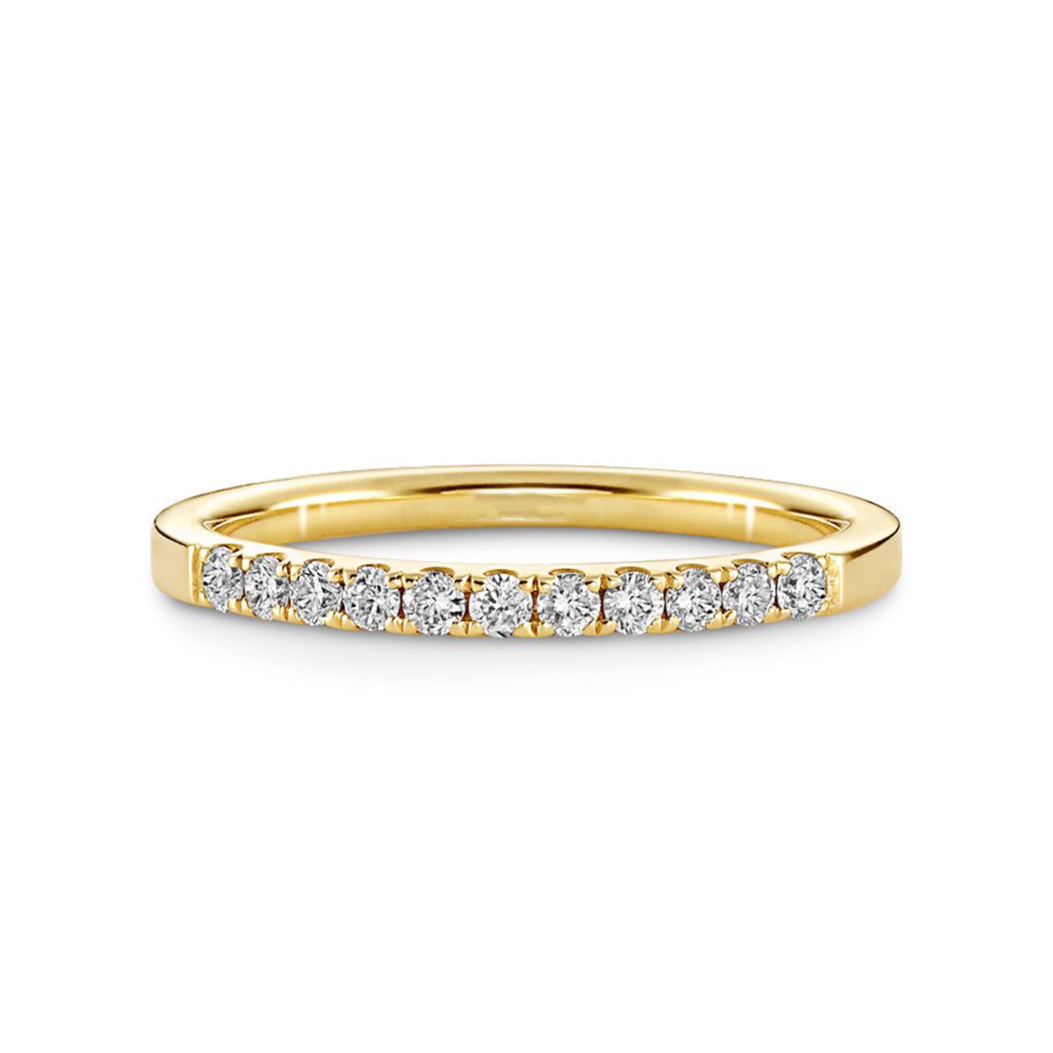 Pave Set Eleven Stone Round Wedding Ring