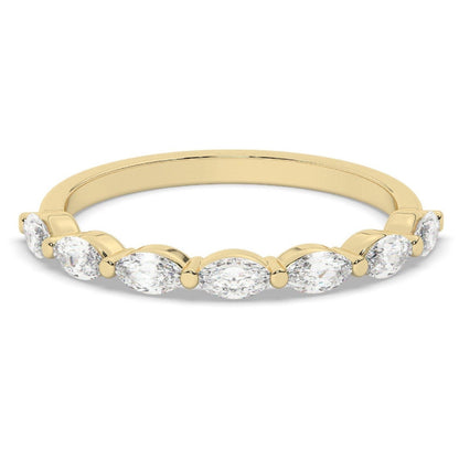 Floating Bubble Prong Marquise Half Eternity Band