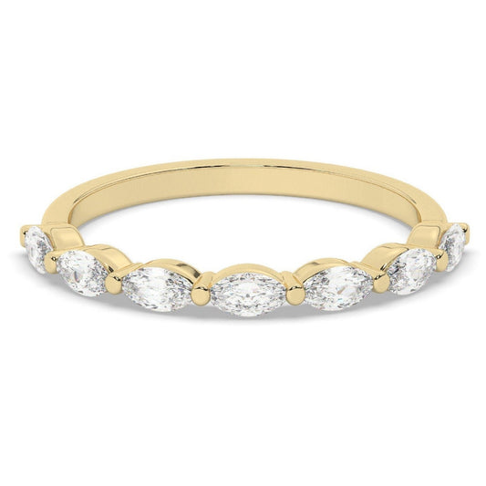 Floating Bubble Prong Marquise Half Eternity Band