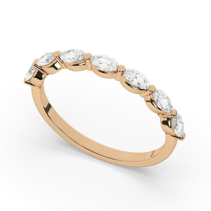Floating Bubble Prong Marquise Half Eternity Band