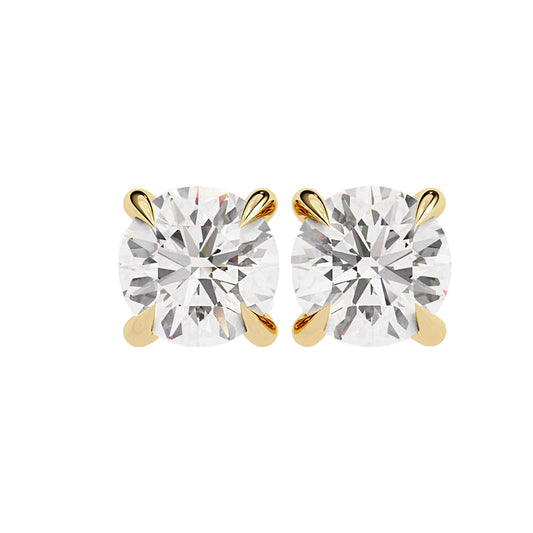 Diamond Solitaire Stud Earrings 7 MM