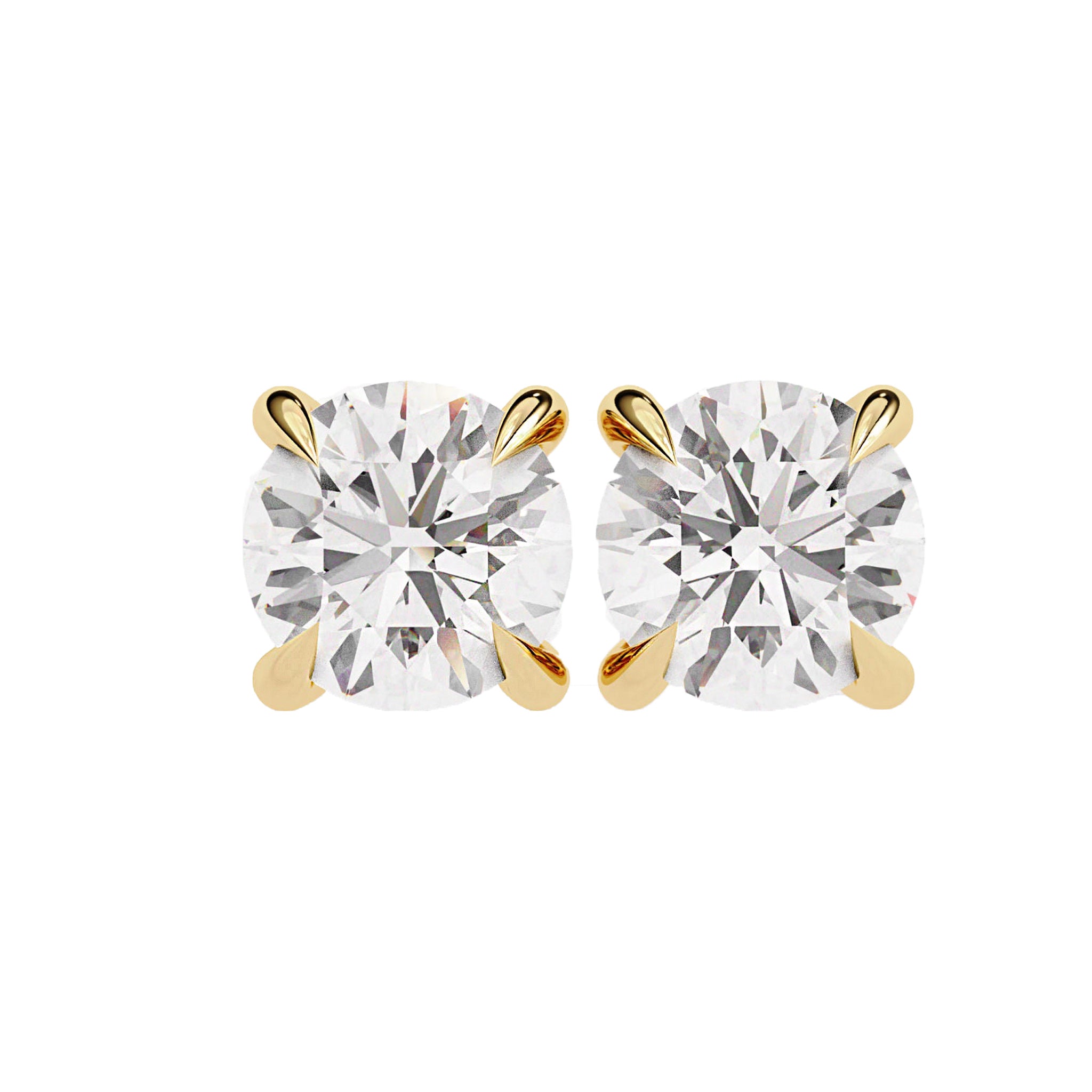 Daily Wear Round Push Back Diamond Stud Earrings 5 MM