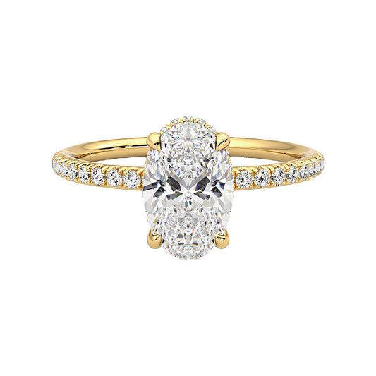 Signature Hidden Halo Oval Engagement Ring