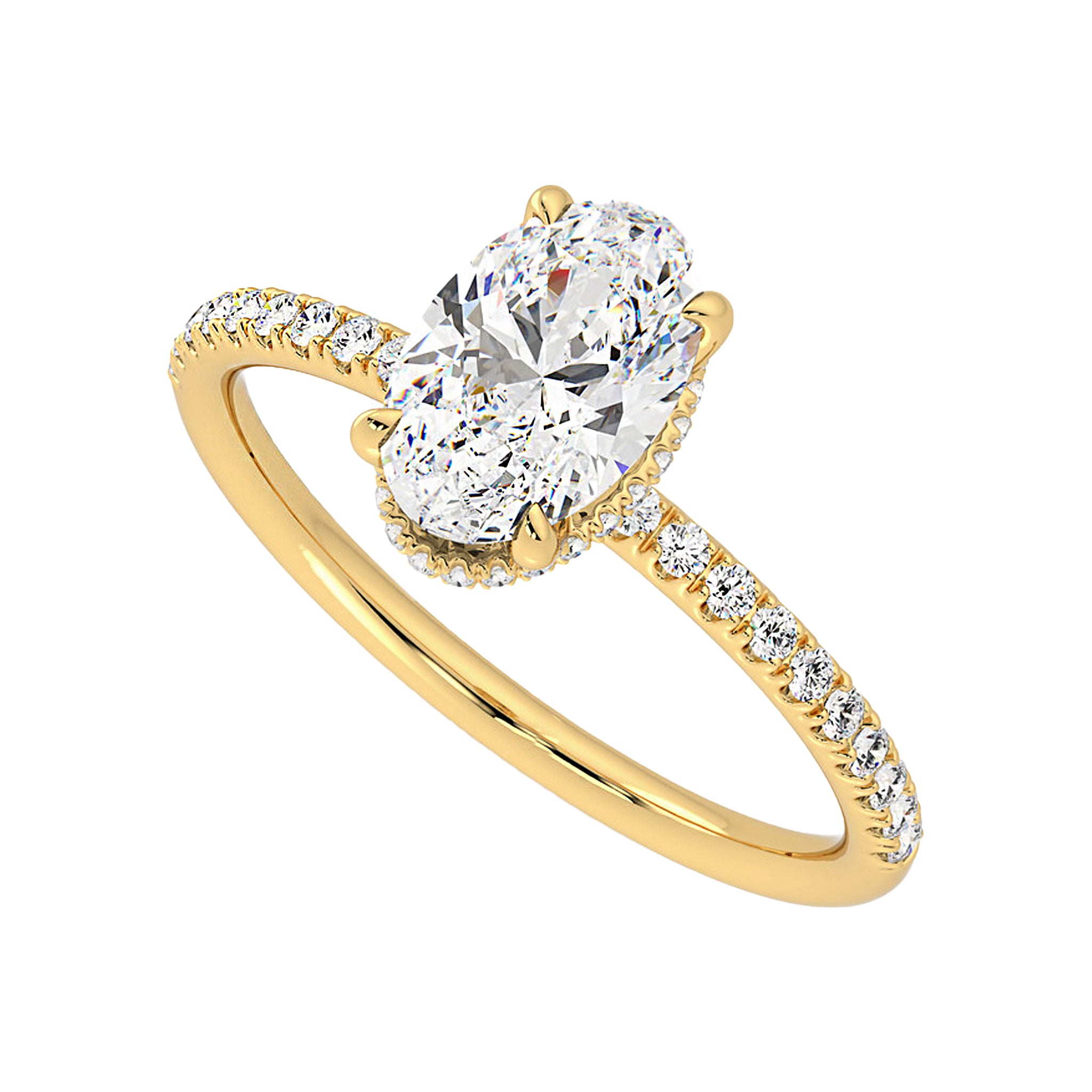 Signature Hidden Halo Oval Engagement Ring