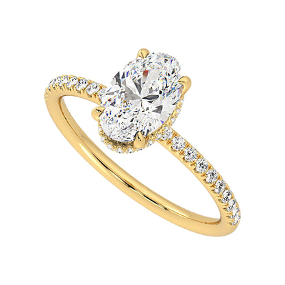Signature Hidden Halo Oval Engagement Ring