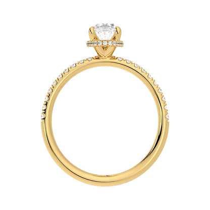 Signature Hidden Halo Oval Engagement Ring